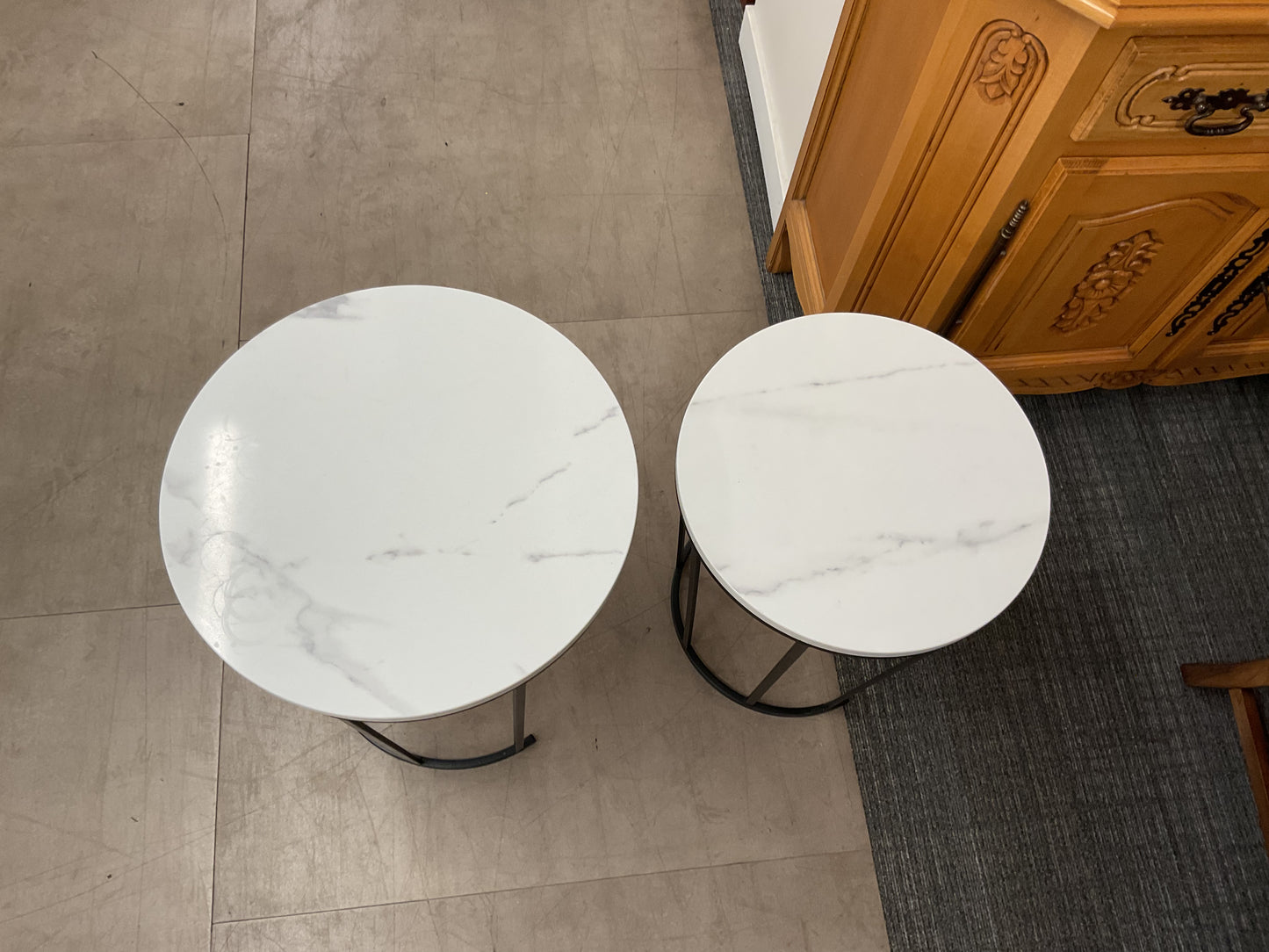 Nesting Side Tables W/Faux Marble Top