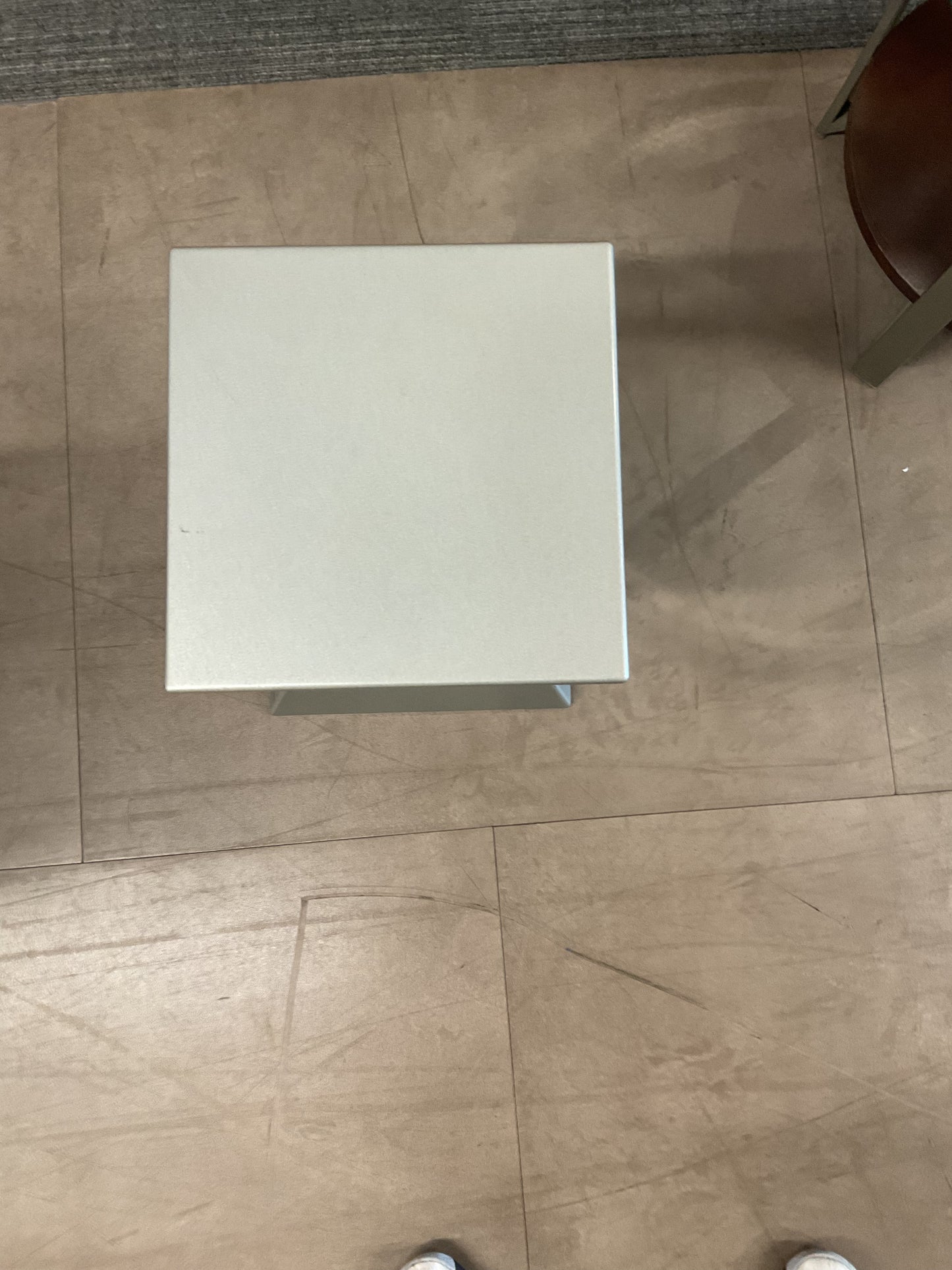 Silver Geometric Hourglass Side Table