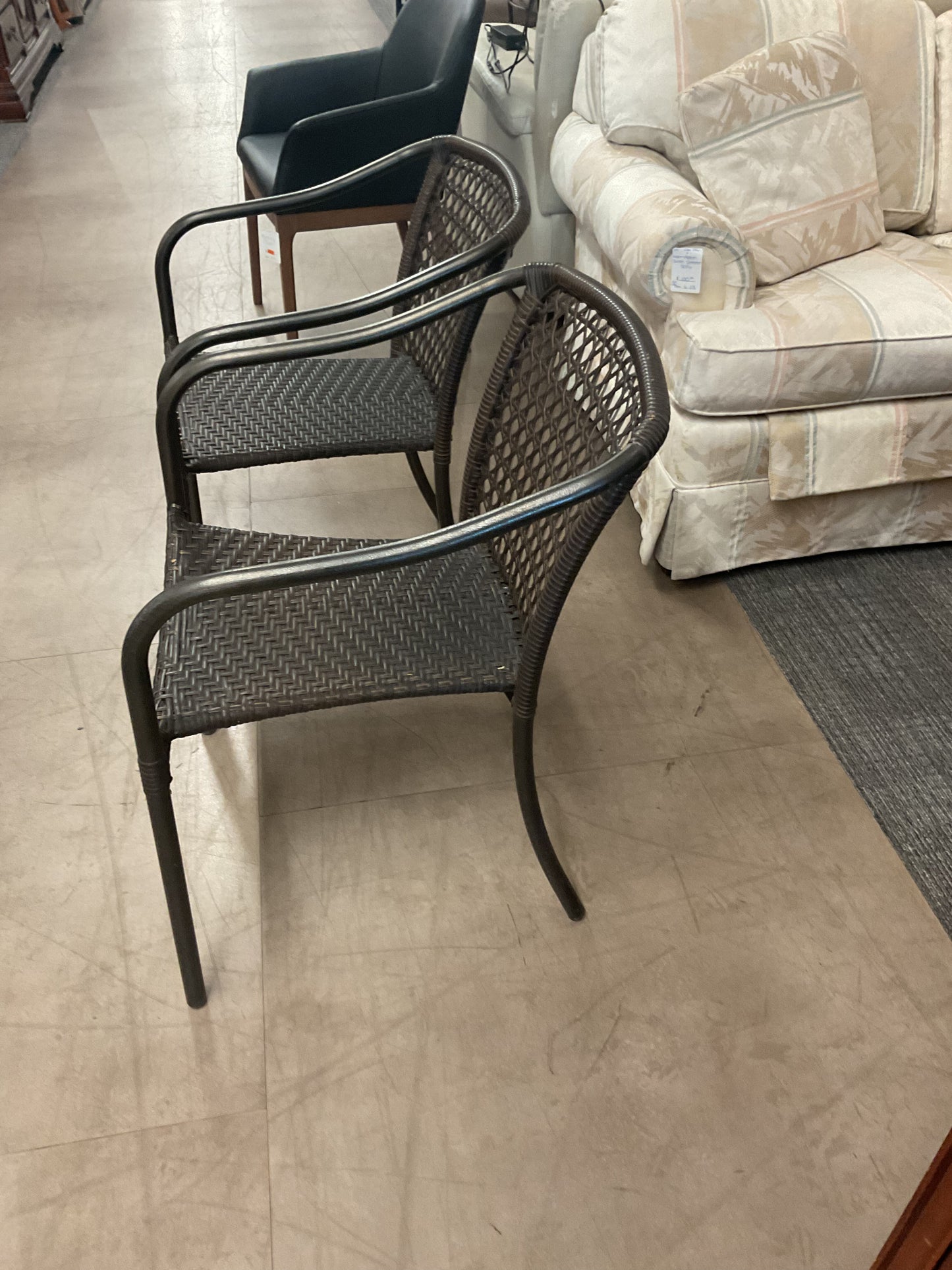 Brown Wicker Patio Chair Set