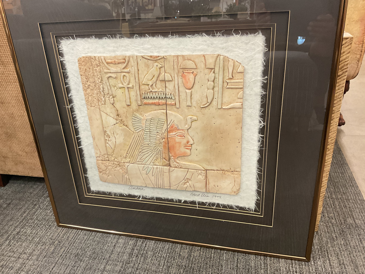 'Amhose' Egyptian Style Framed Relief Art