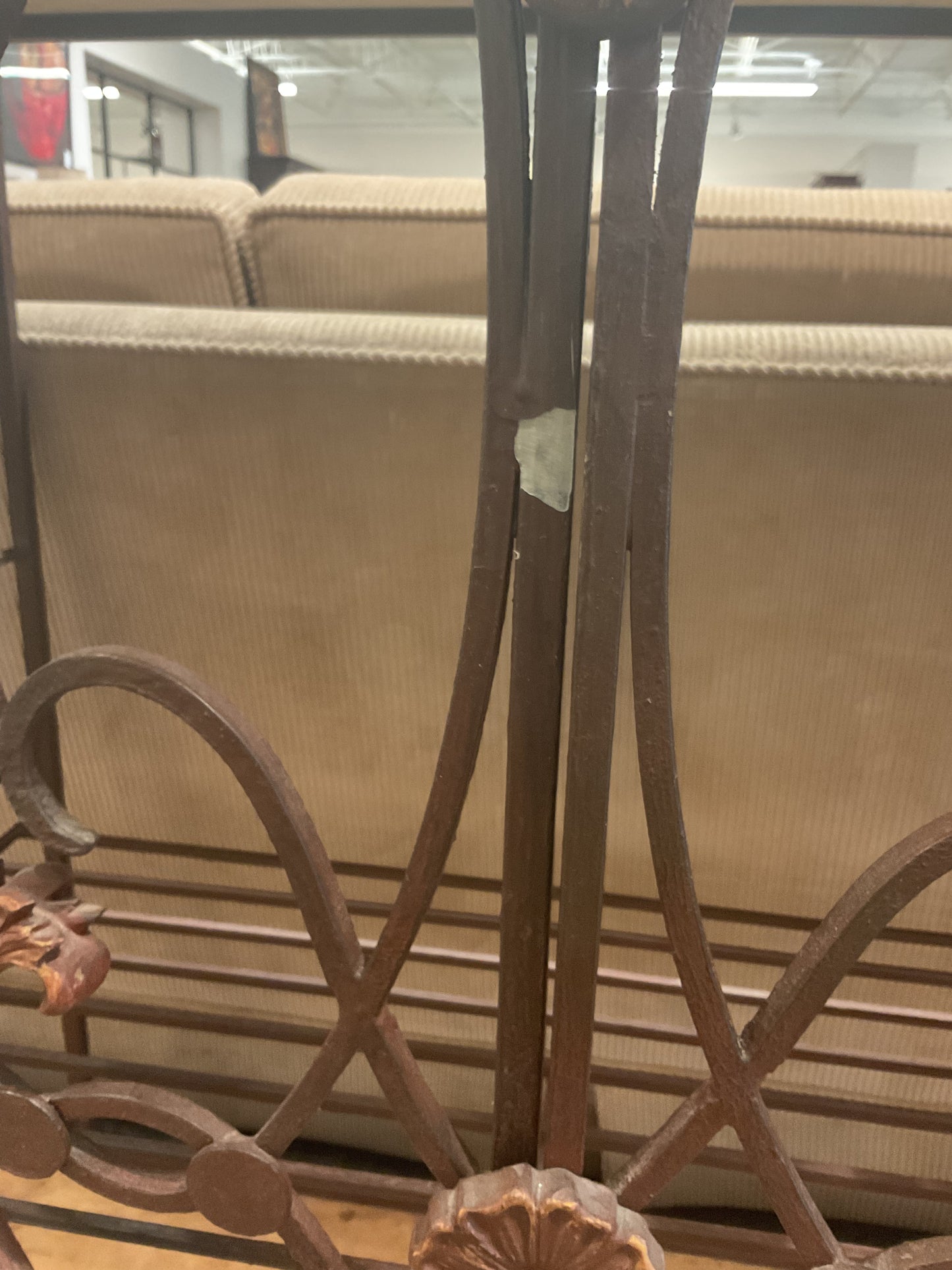 Vintage Wrought Iron Console Table W/ Wine Rack