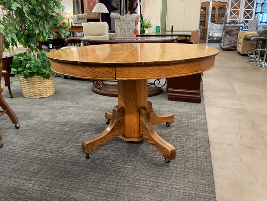 Rolling Oak Dining Table