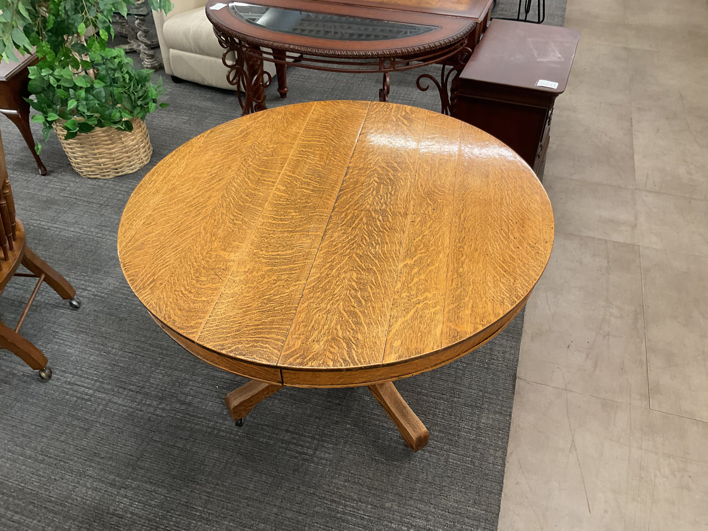 Rolling Oak Dining Table