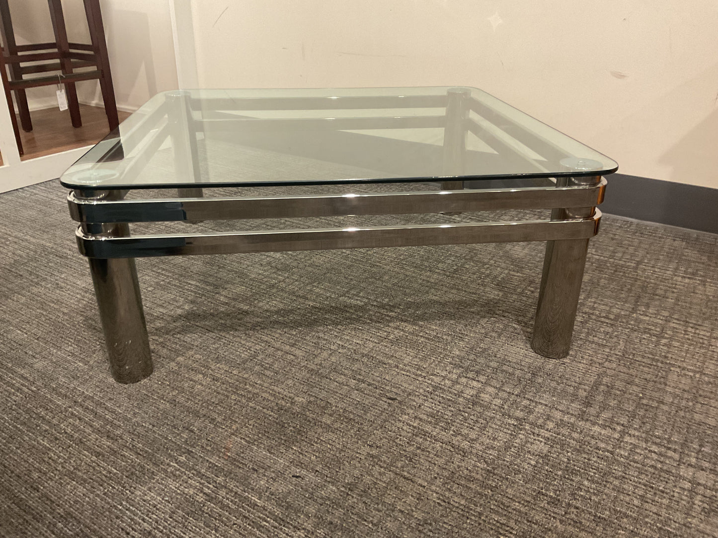 Square Glass & Chrome Coffee Table