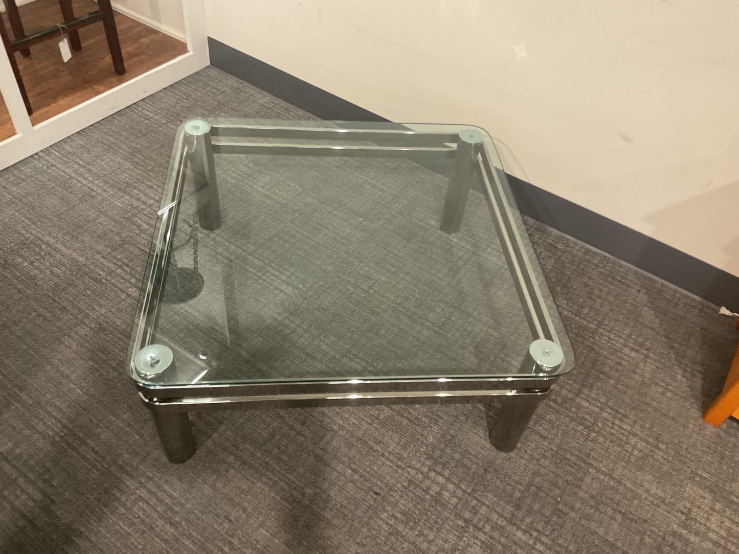 Square Glass & Chrome Coffee Table