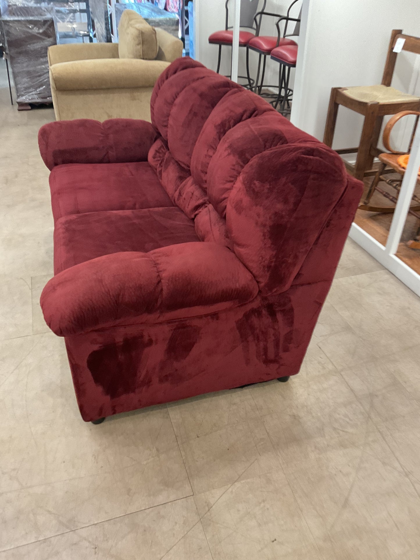 Plump Burgundy Loveseat
