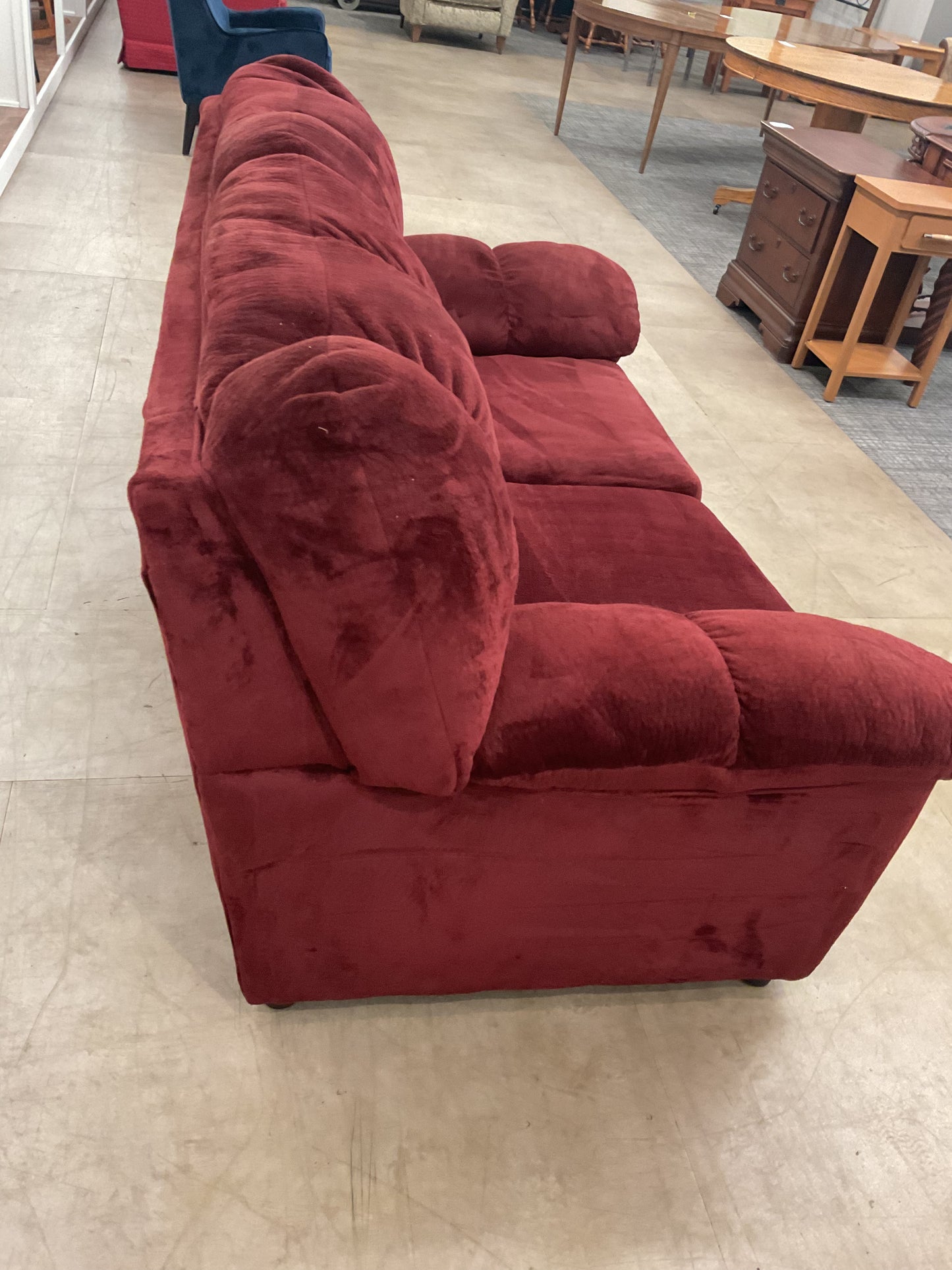 Plump Burgundy Loveseat