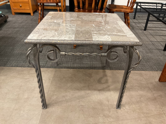 Twisted Marble End Table