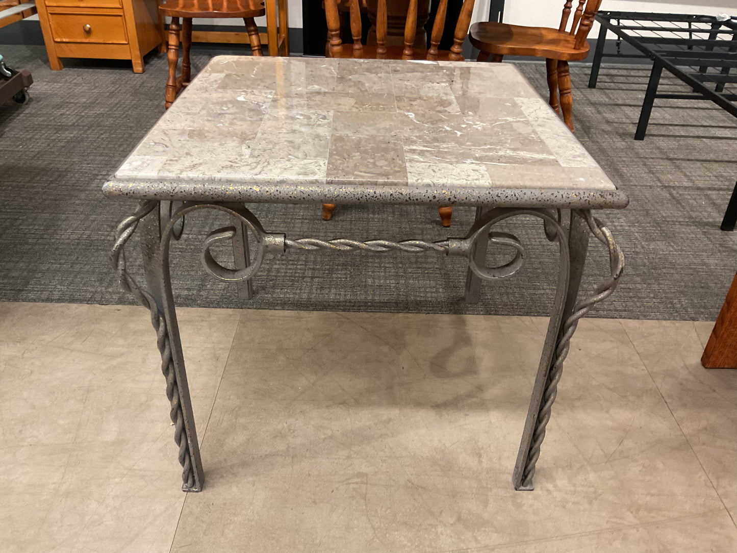 Twisted Marble End Table