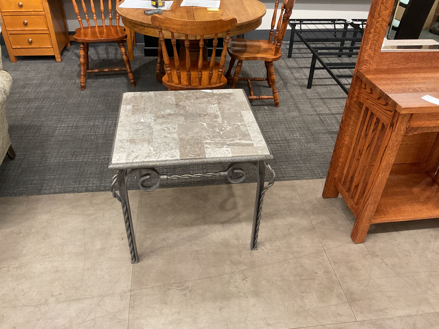 Twisted Marble End Table