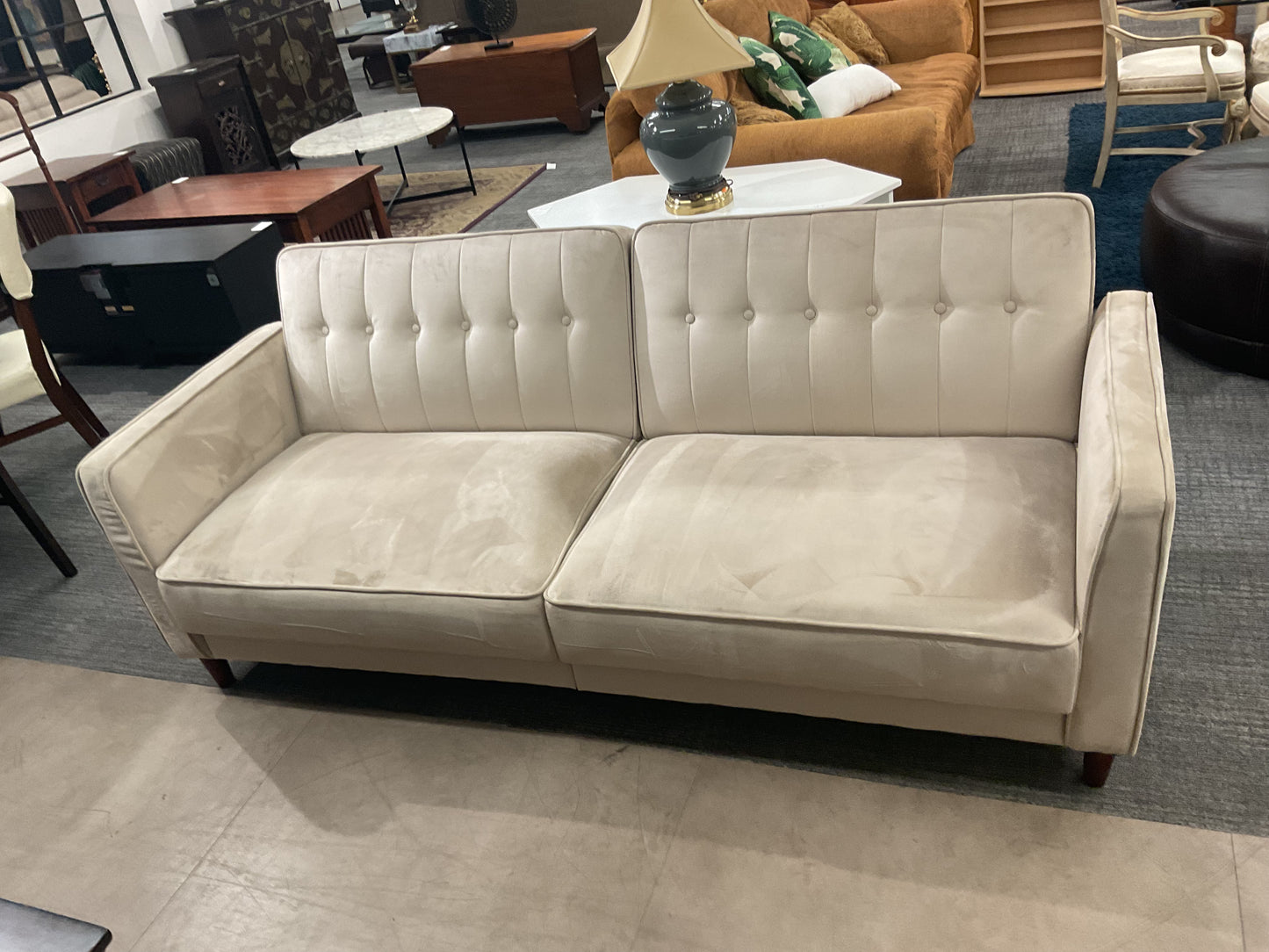 Cream Convertible Sofa Bed