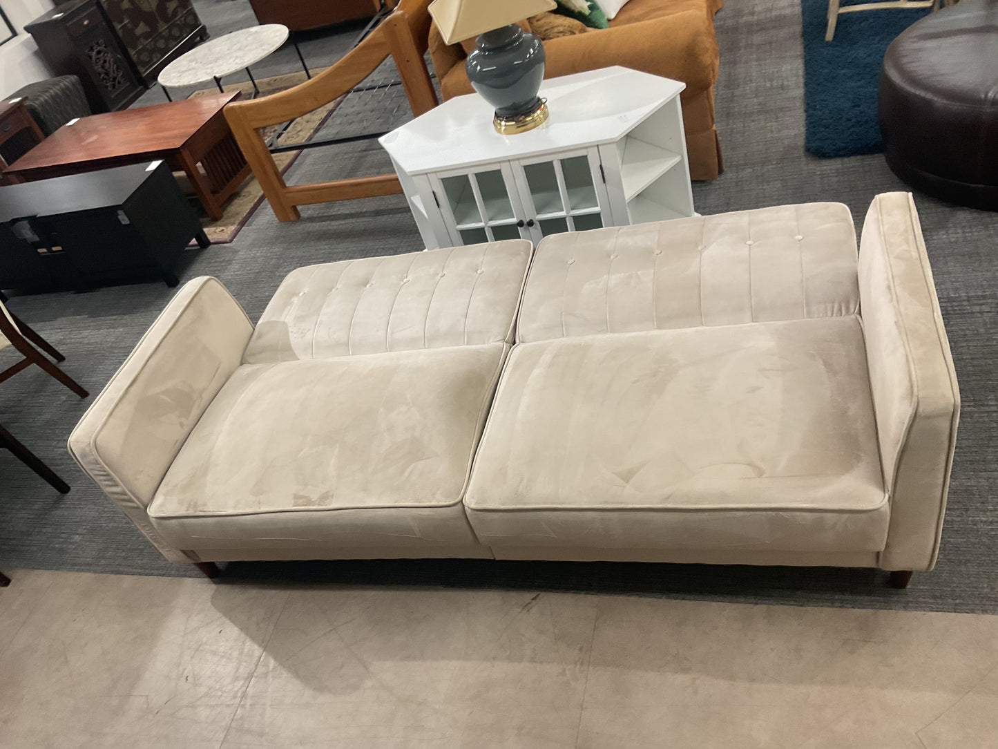Cream Convertible Sofa Bed