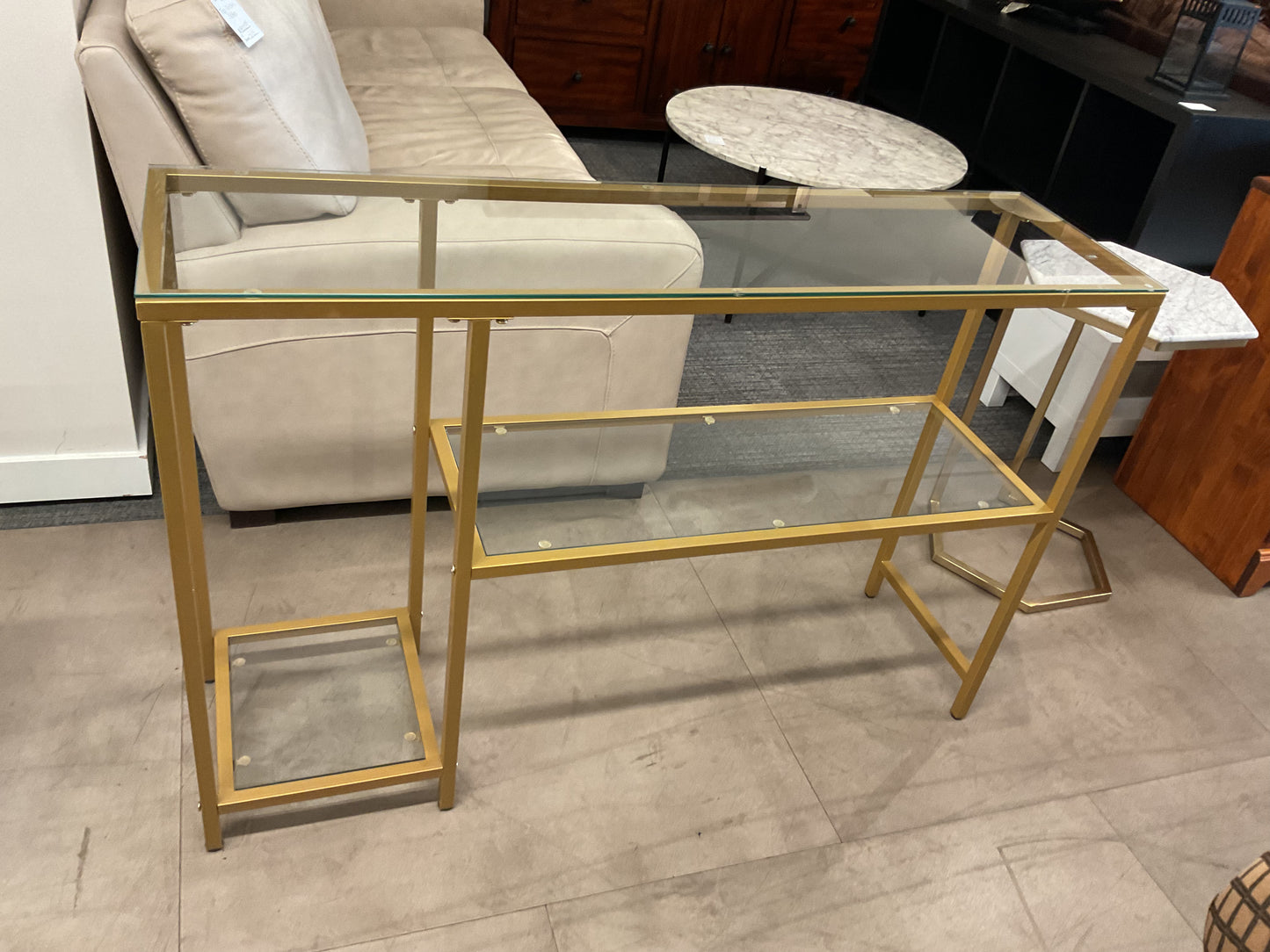 Glass & Gold Hall Table