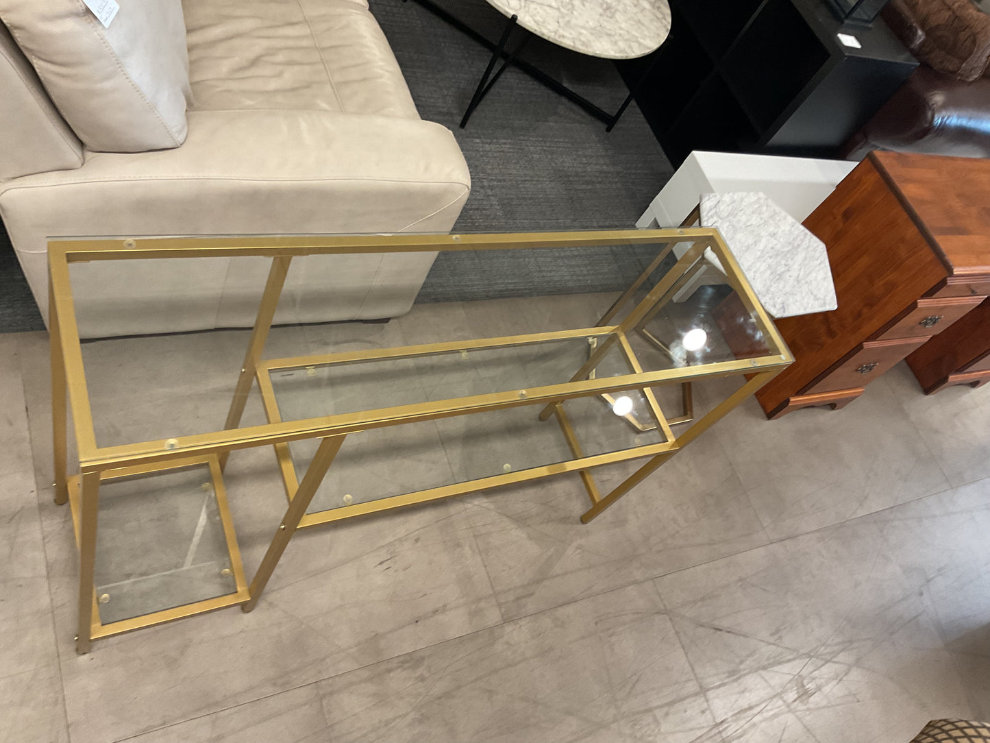 Glass & Gold Hall Table