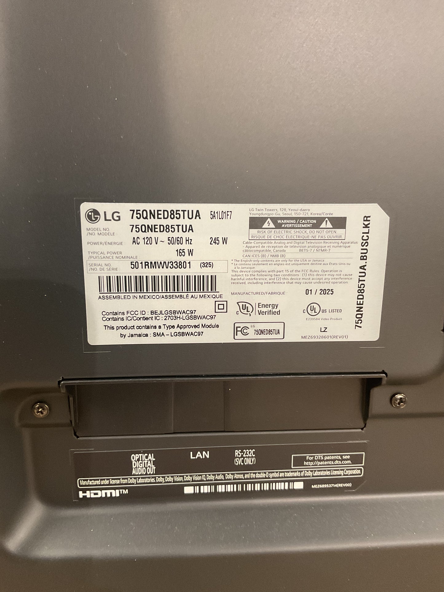 (75” LG) webOS AI TV