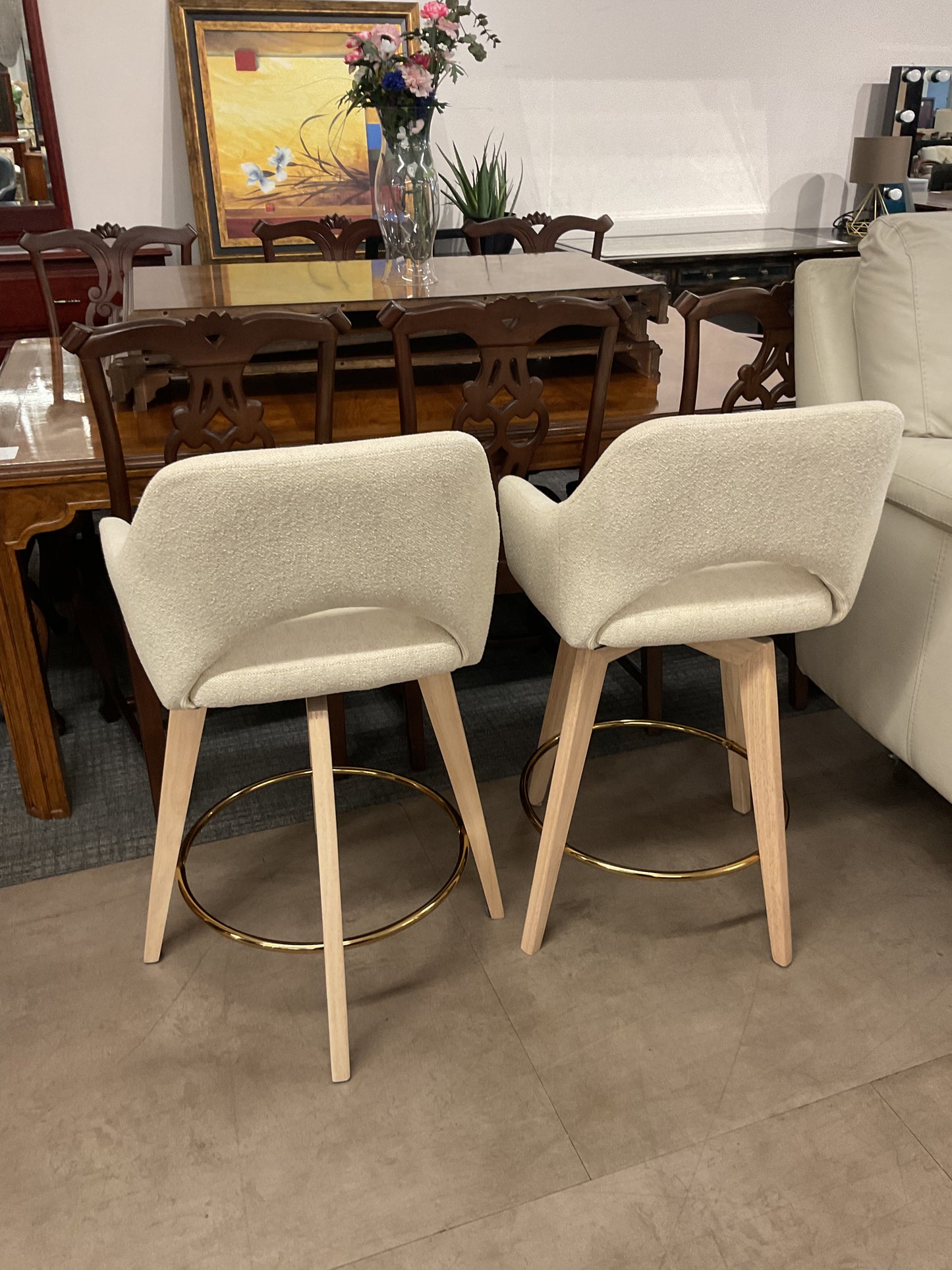 Modern Swivel Stool Pair