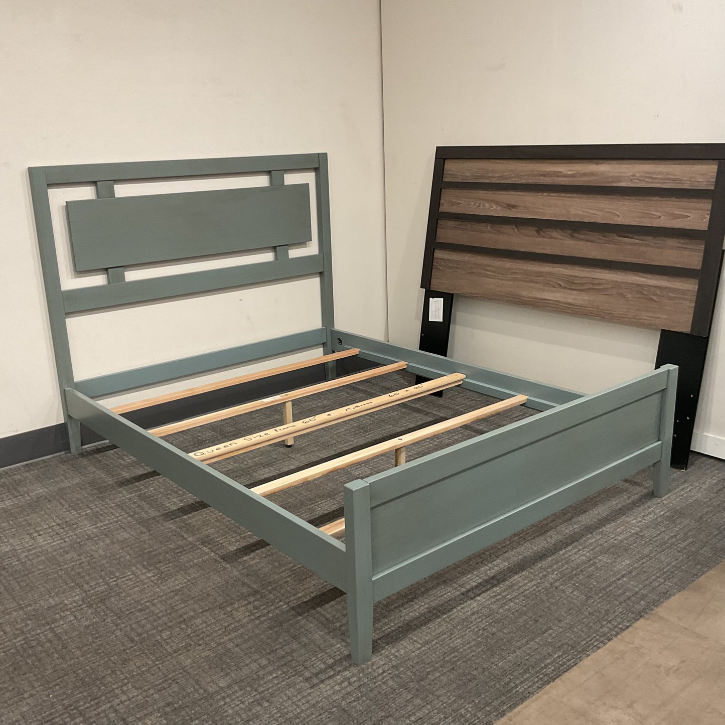 Steel Blue Queen Bed (B028)