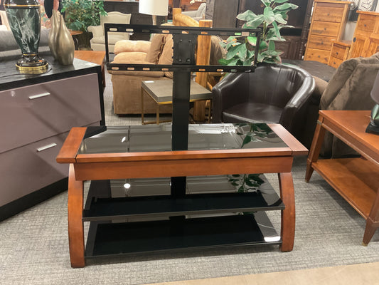 Glass On Wood TV Stand