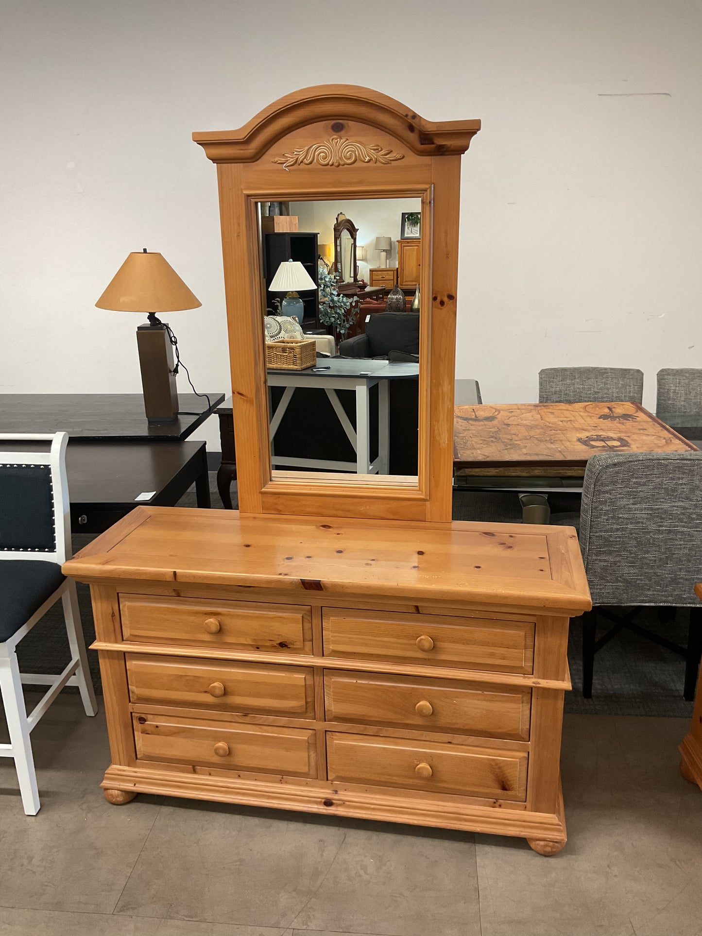 Mirrored Lowboy Dresser