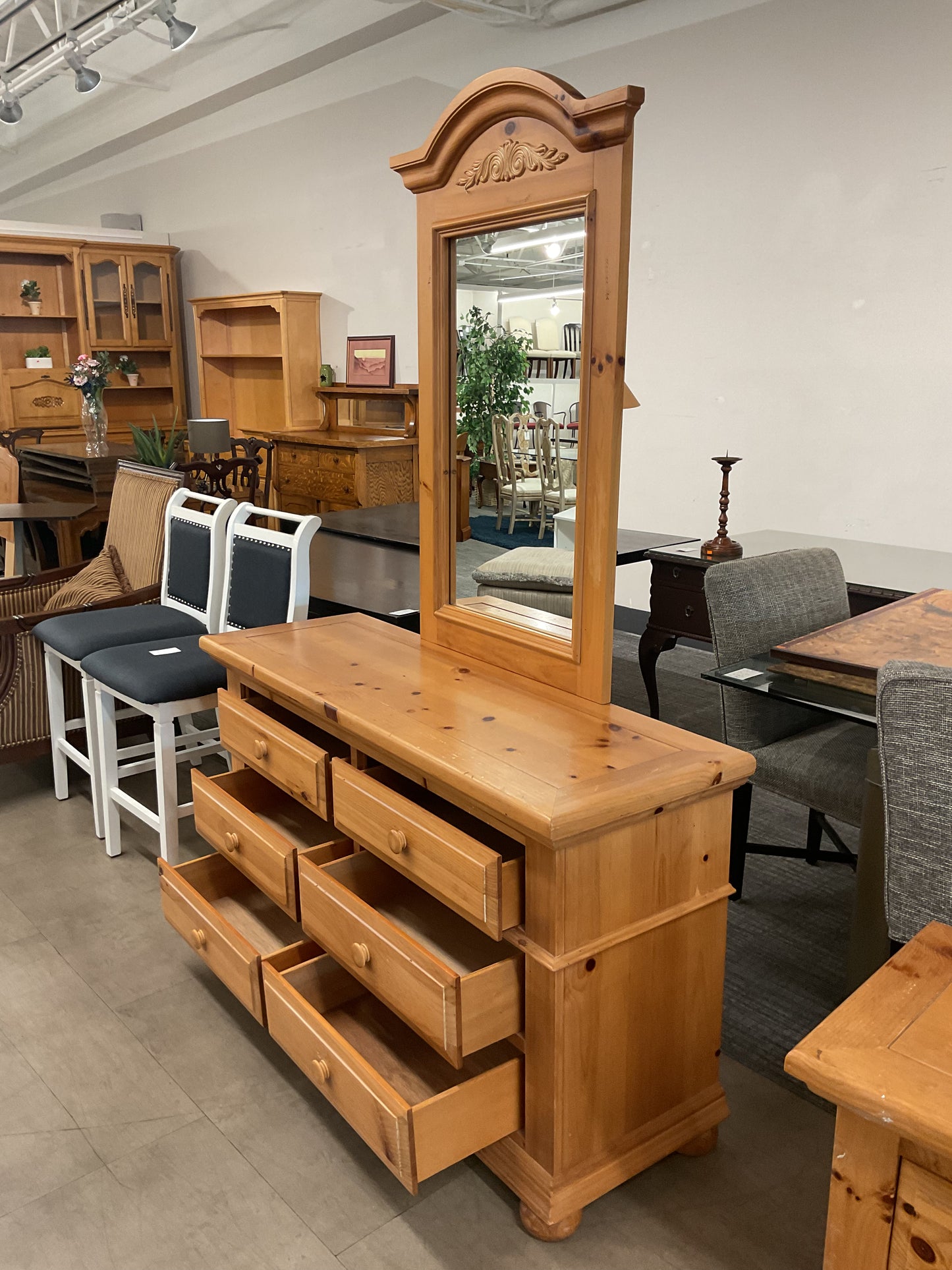 Mirrored Lowboy Dresser