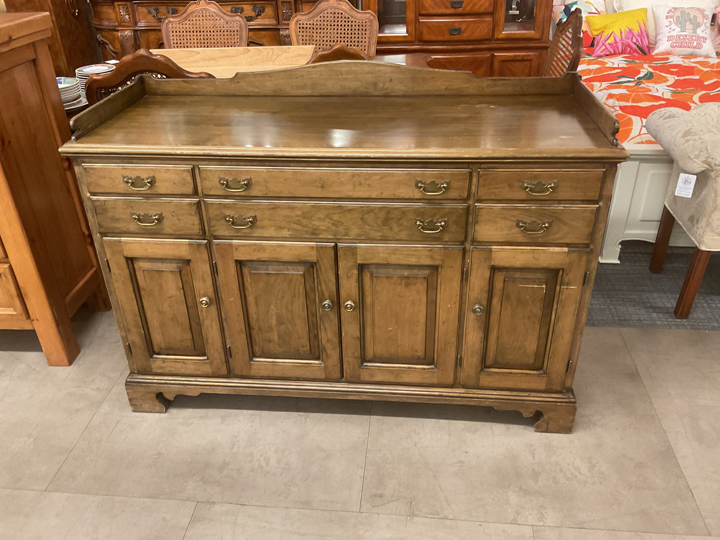 Vintage Dixie wood hutch Buffett