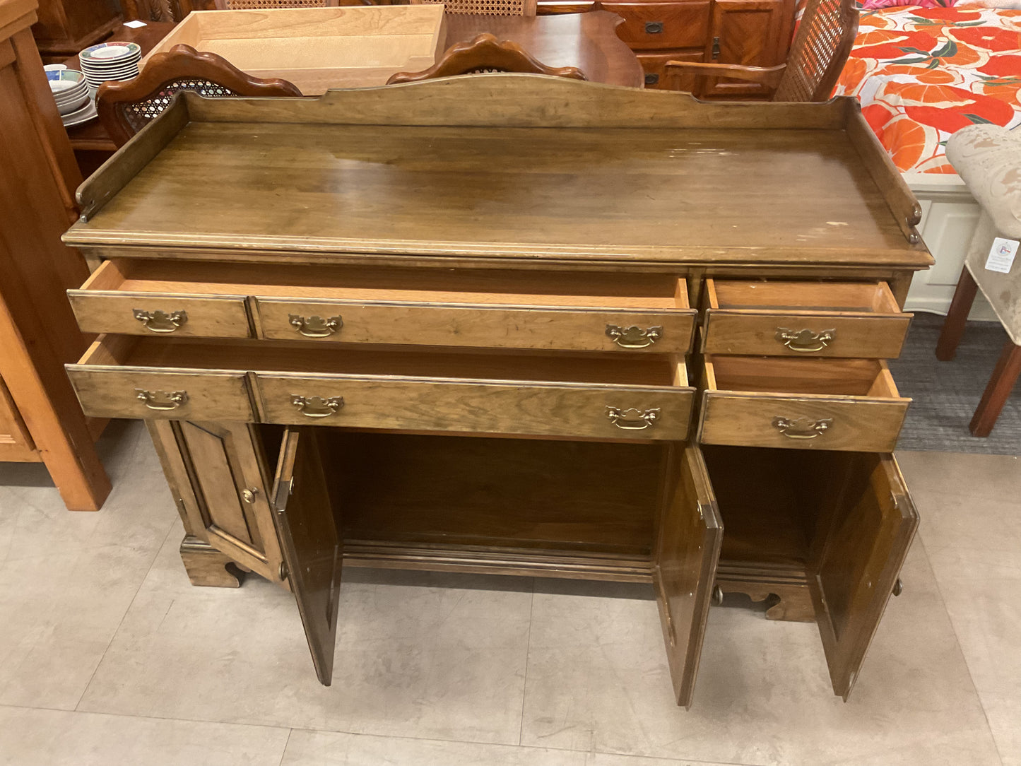 Vintage Dixie wood hutch Buffett