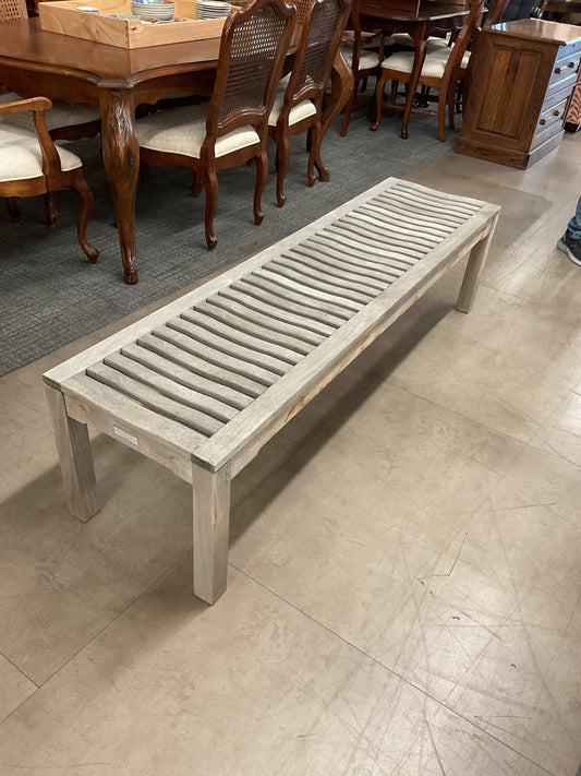 Country Casual Solid Teak Slatted Bench