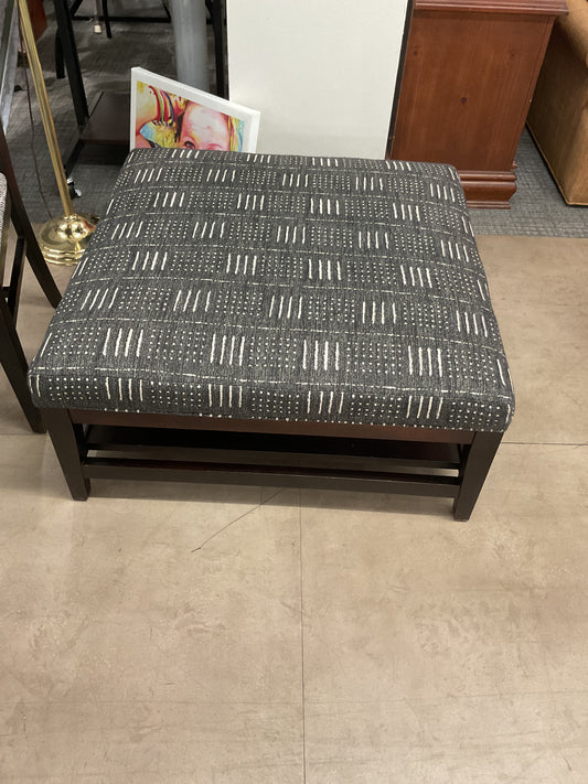 Crate & Barrel Ottoman Bench Dark Gray Pattern
