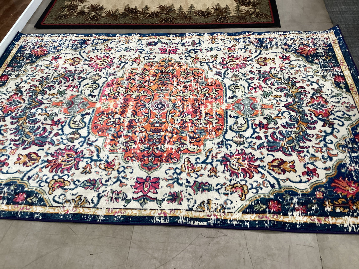 Ivory Orange Rug (R030)