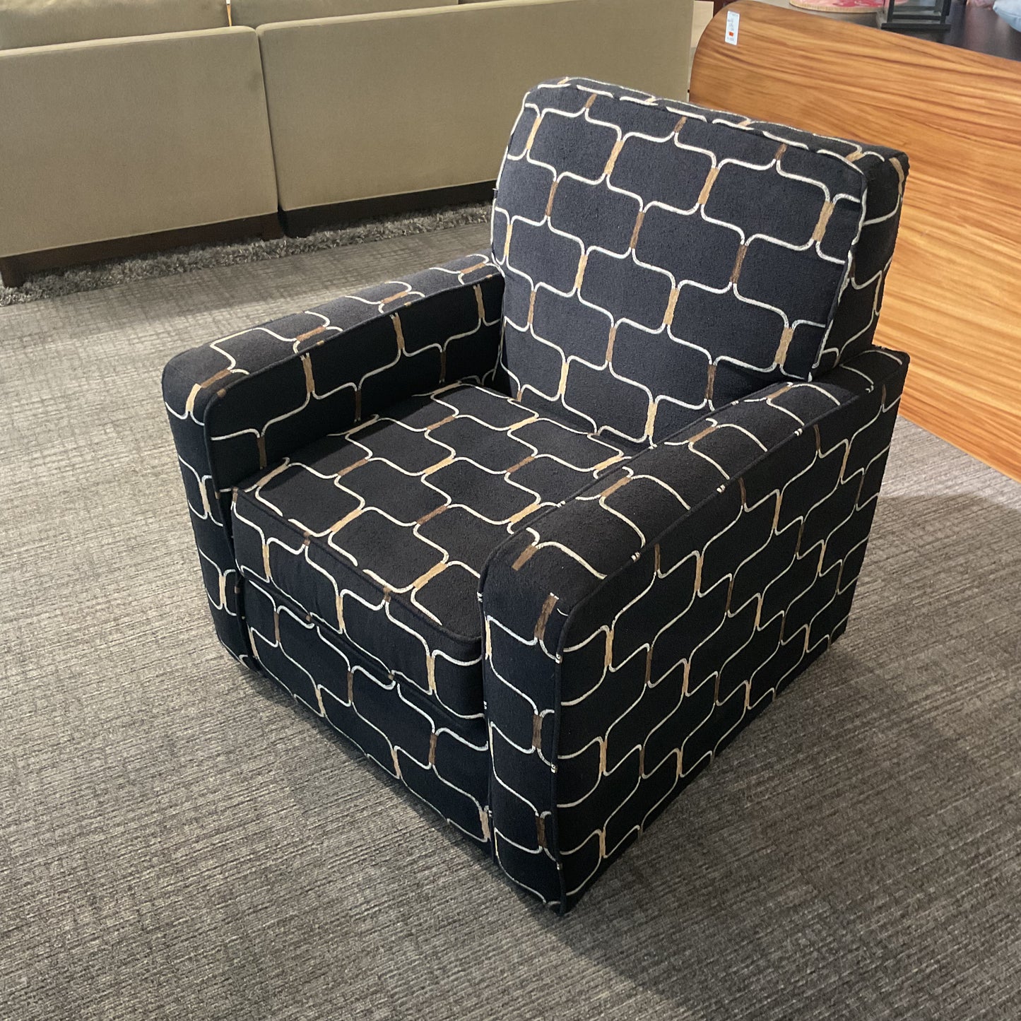 Black + Gold Bold Swivel Chair