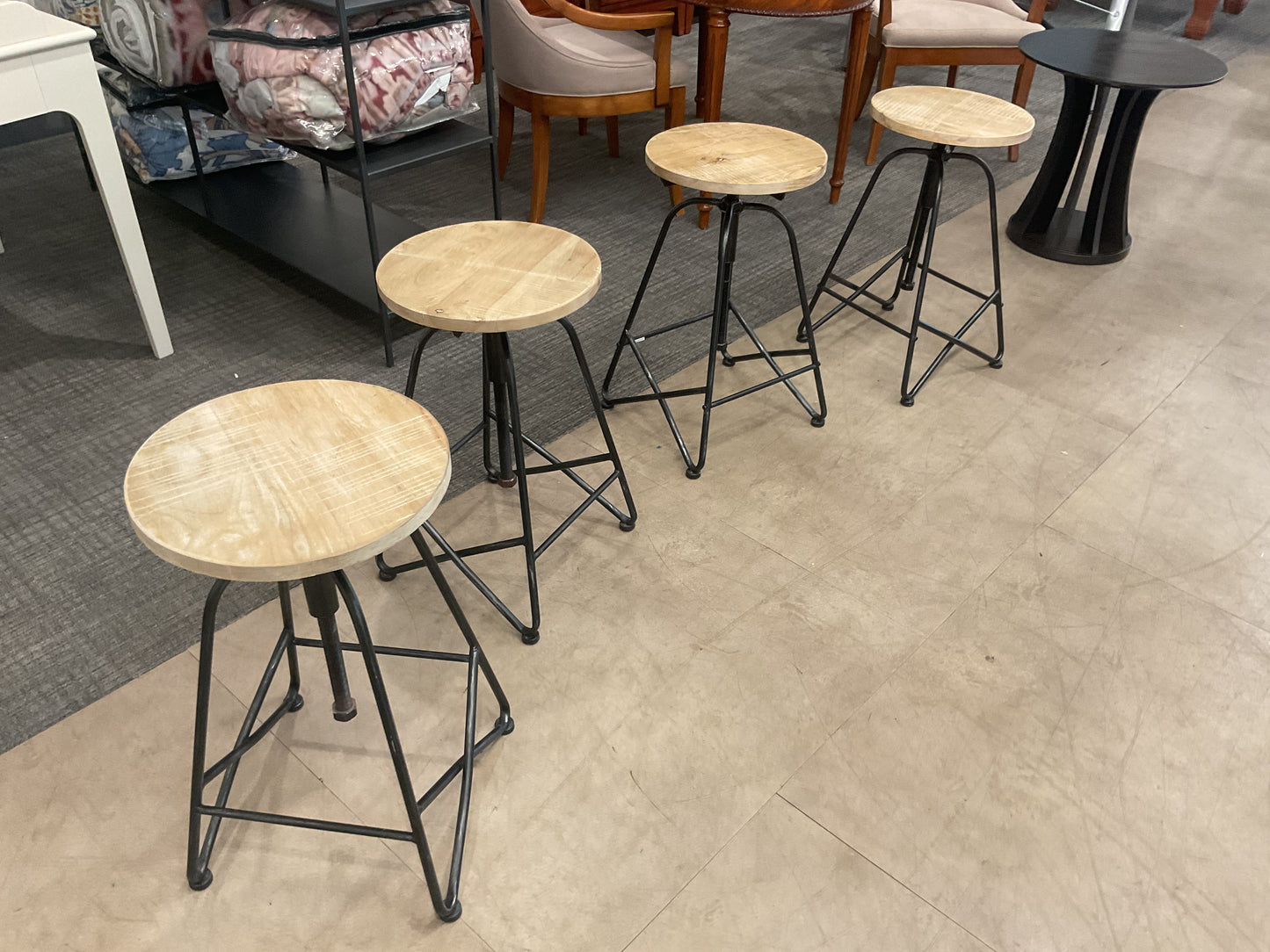 Black + Natural Barstool Set