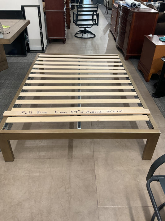 Full Gold Platform Bed Frame (A78)