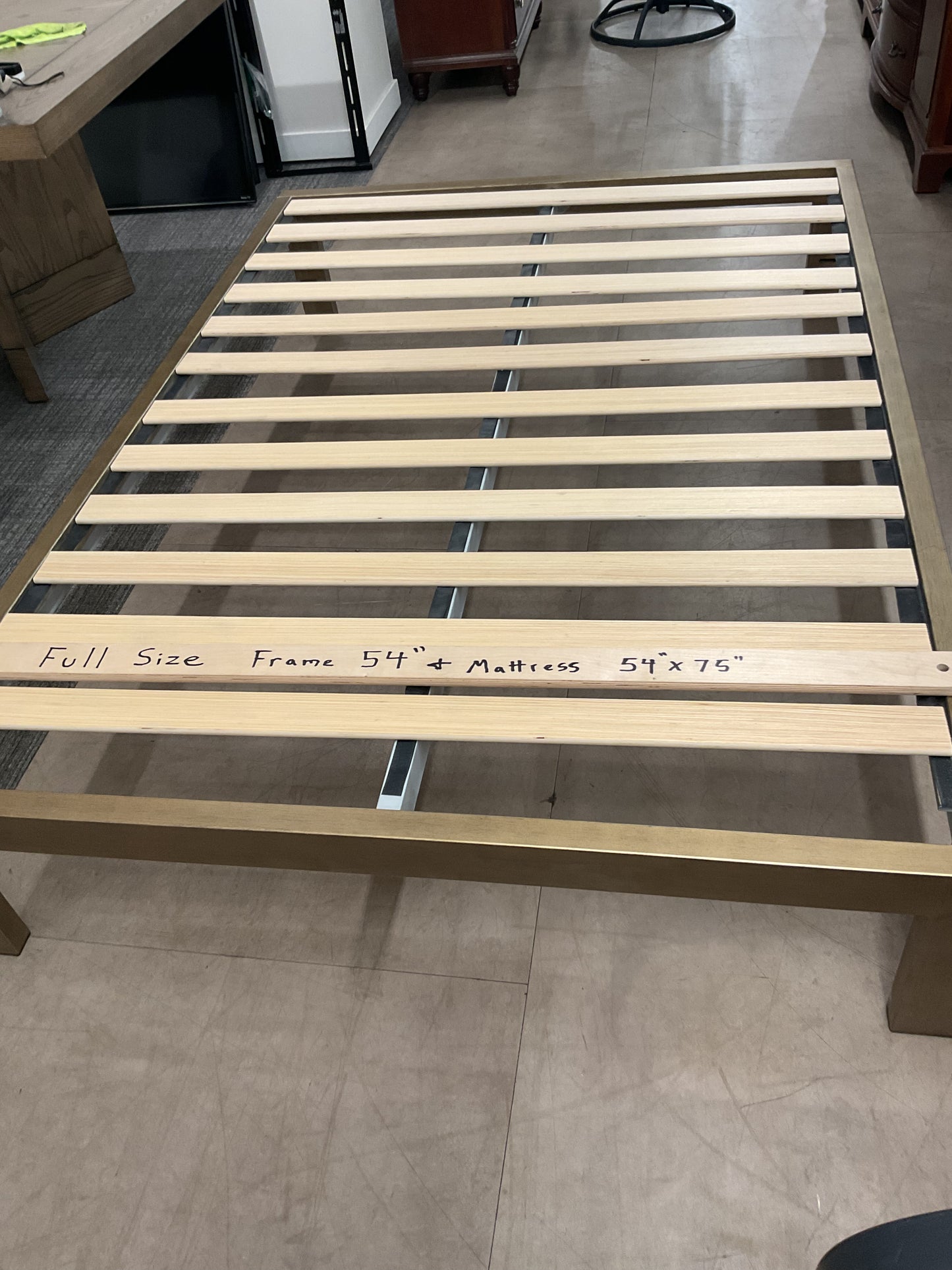 Full Gold Platform Bed Frame (A78)