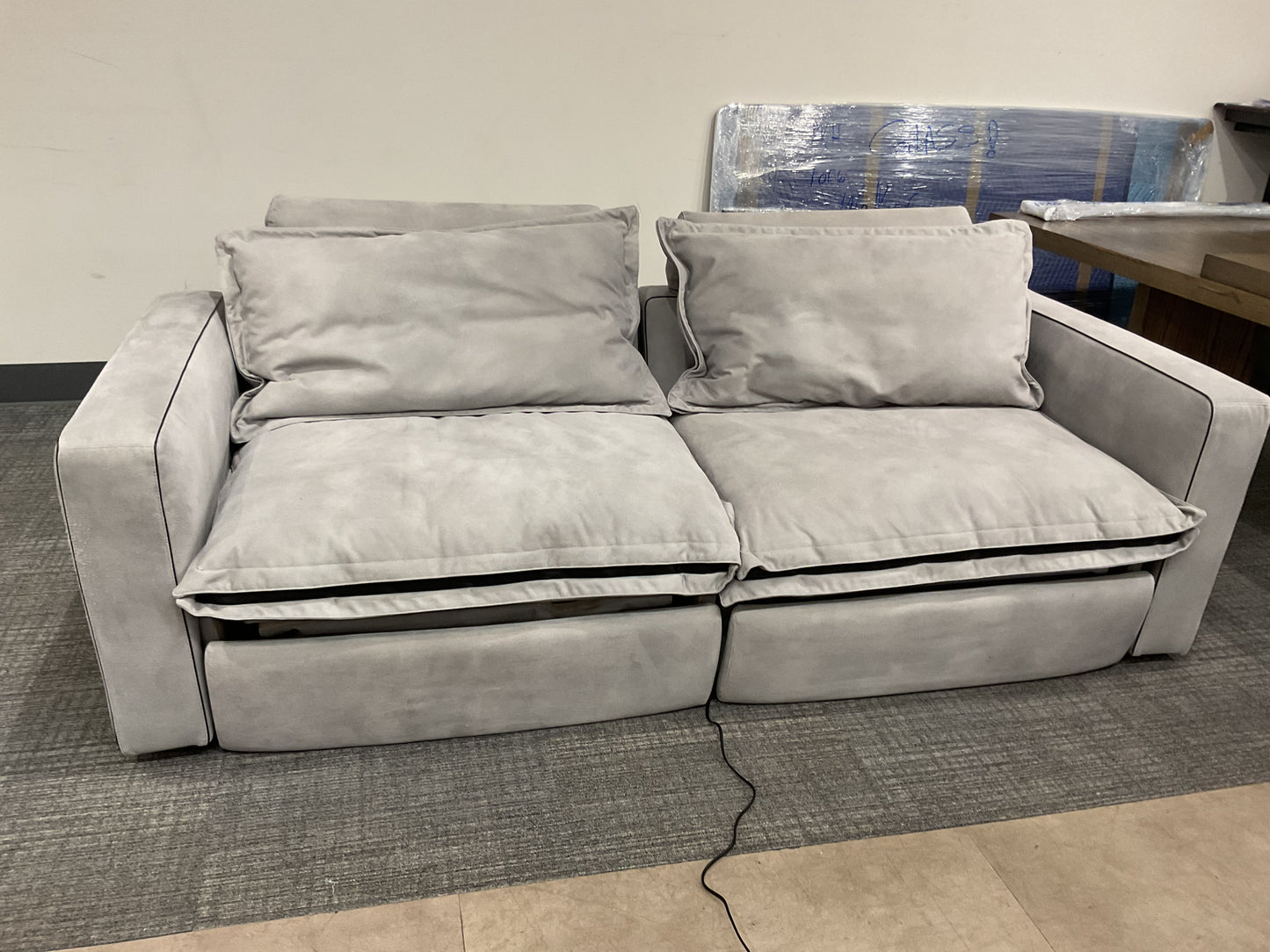 Modern Light Gray 2 Seater Recliner Sofa