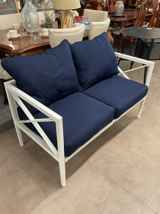 Navy Patio Bench