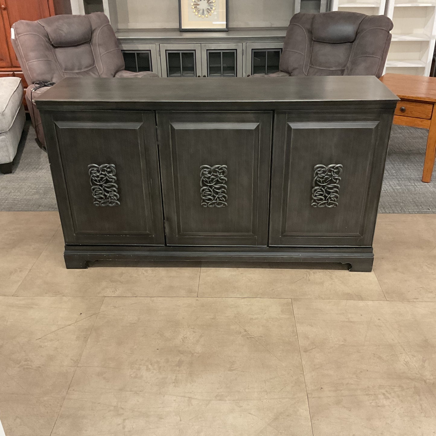 Charcoal Medallion Credenza