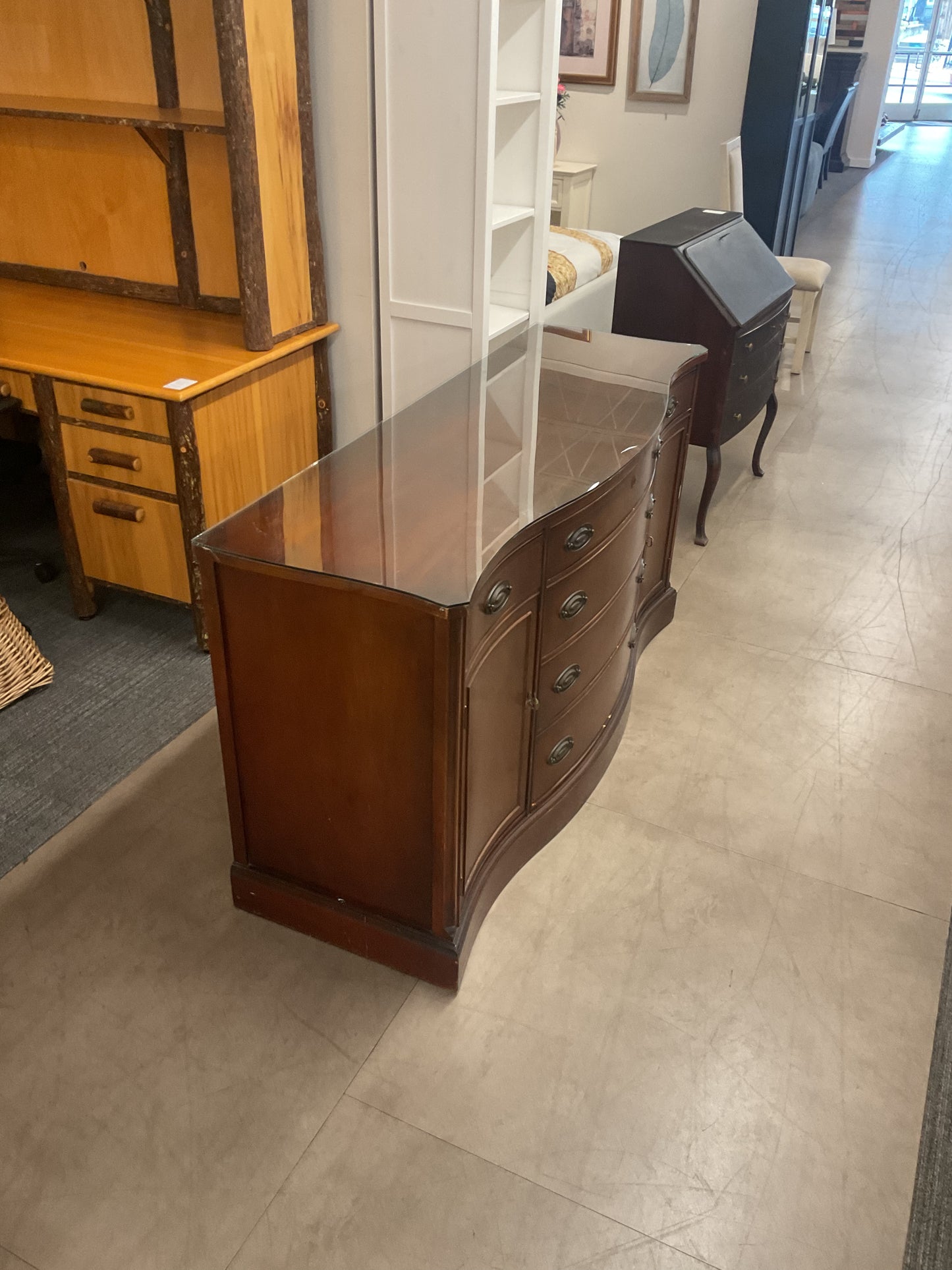 Vintage Serpentine Mahogany Buffet