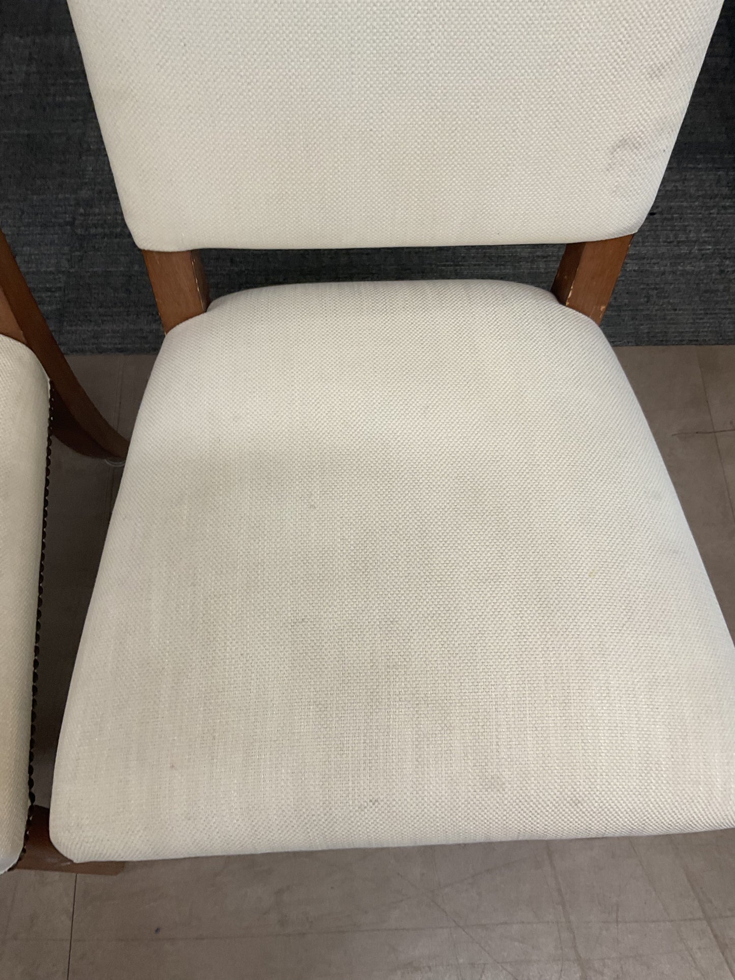 Beige Stud Chair Pair