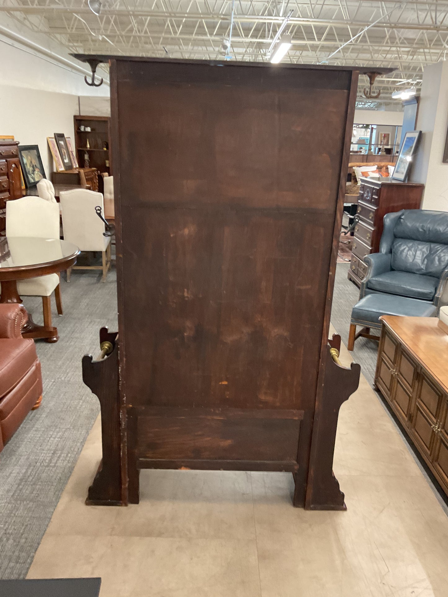 Antique Hall Tree W/Mirror & Bench