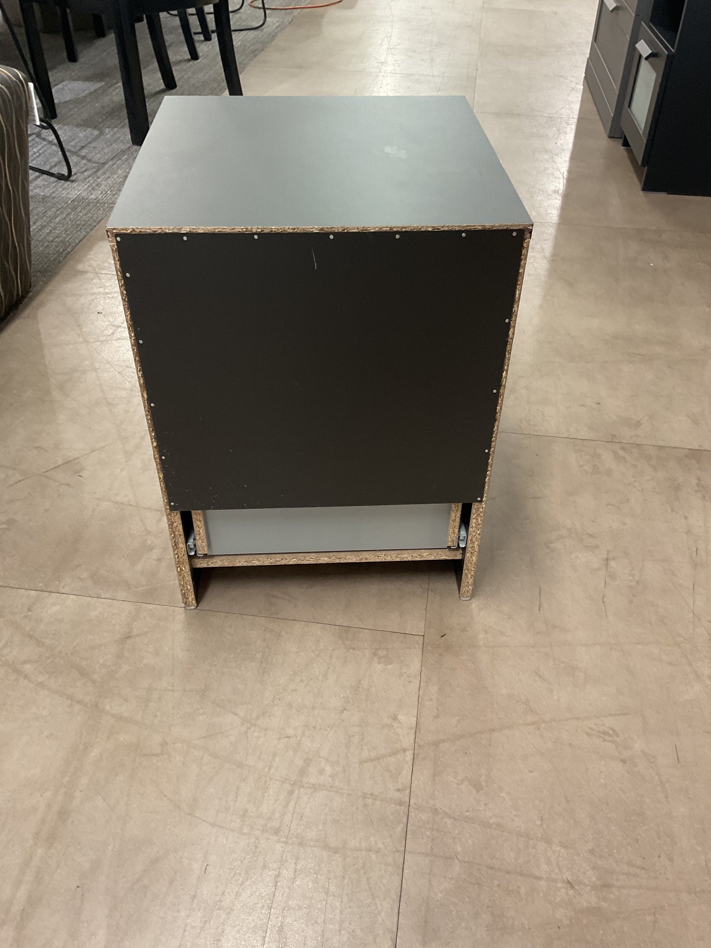 Black Nightstand W/Frosted Glass