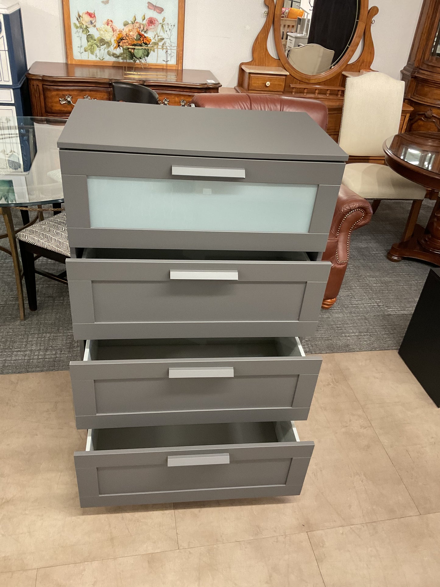 Frosted Glass Dresser