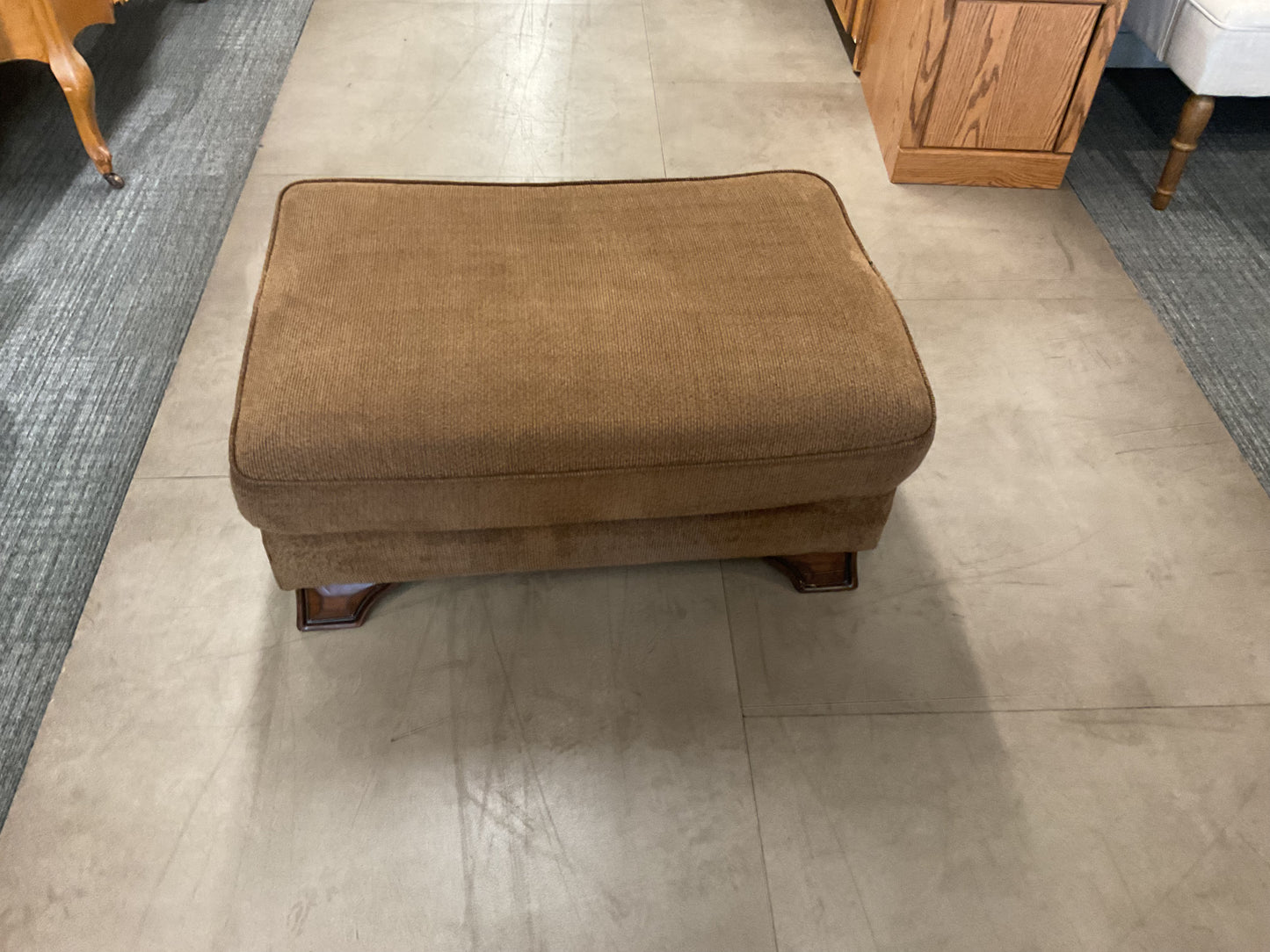 Brown Armchair W/Ottoman