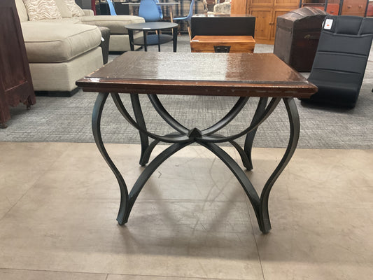 Wood & Metal End Table
