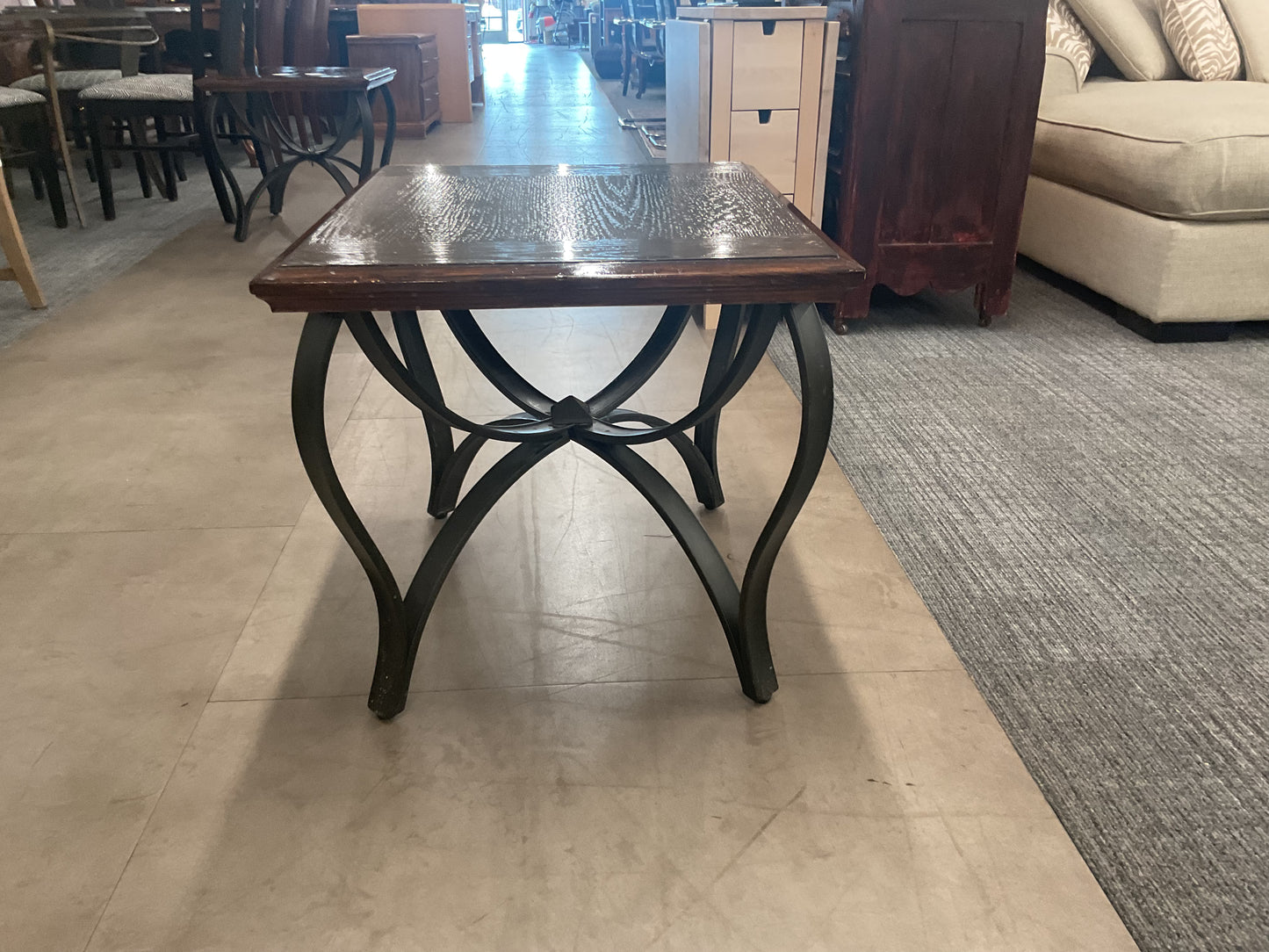 Wood & Metal End Table