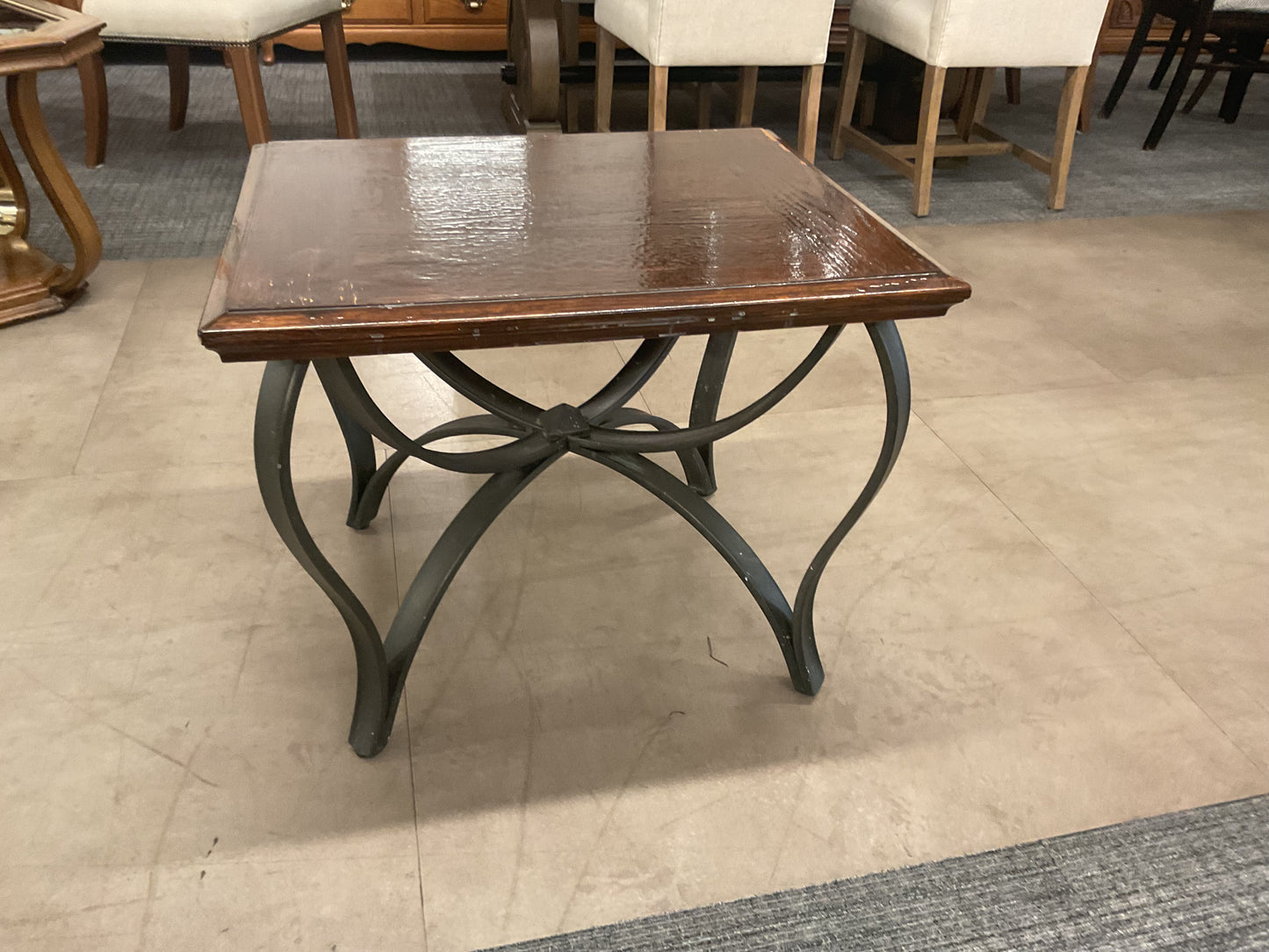 Wood & Metal End Table