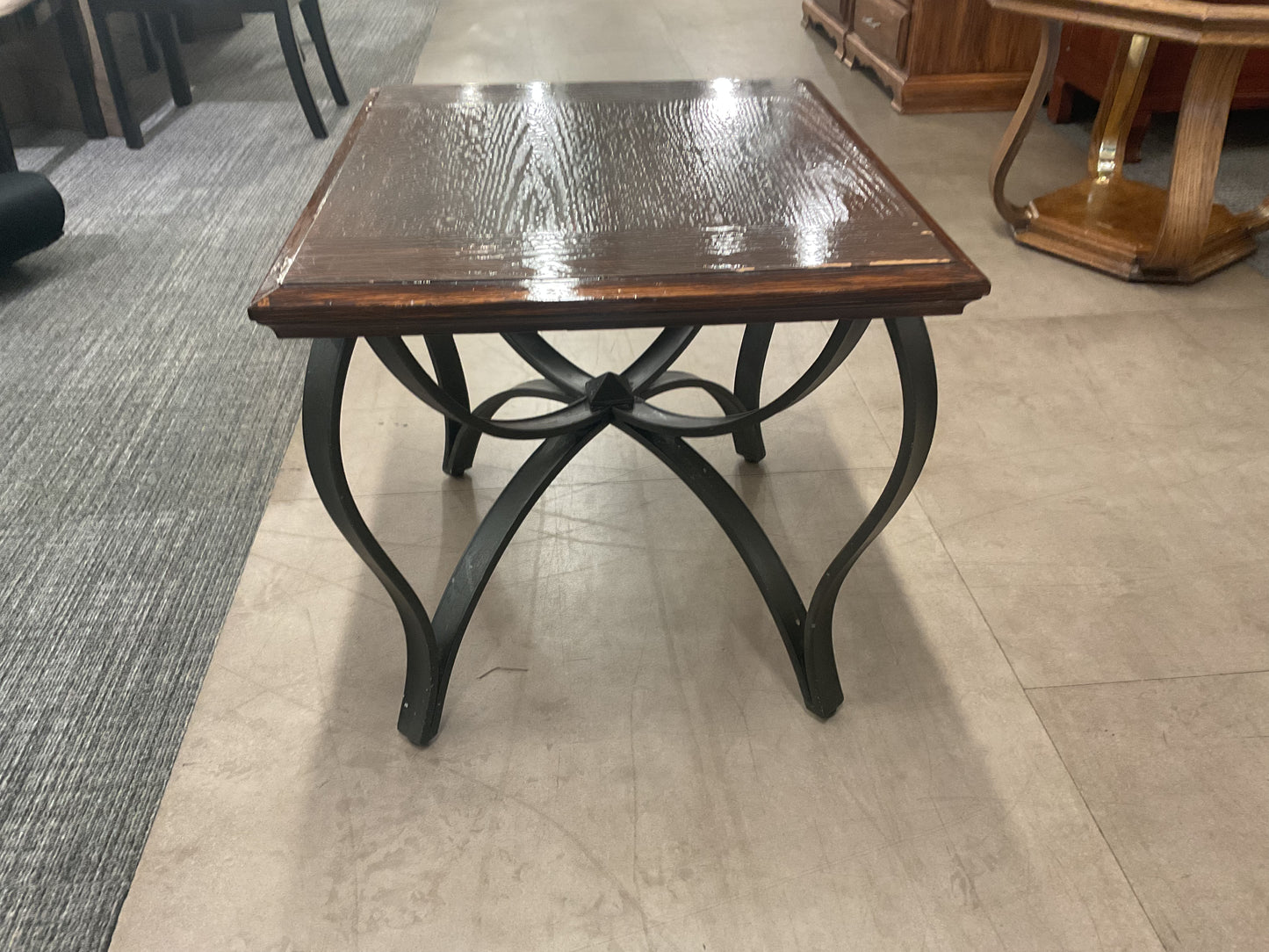 Wood & Metal End Table