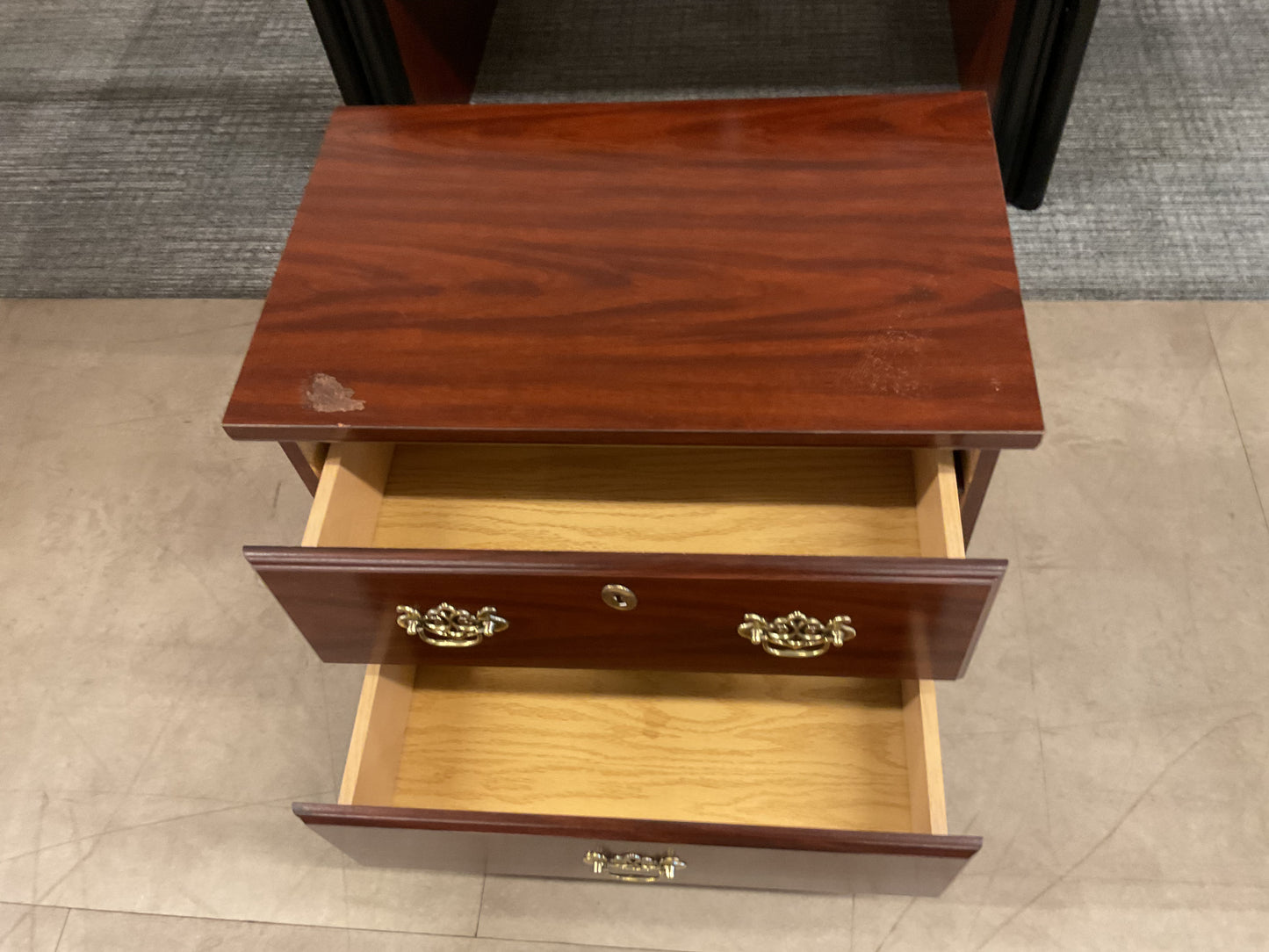 Wood 2 Drawer Nightstand
