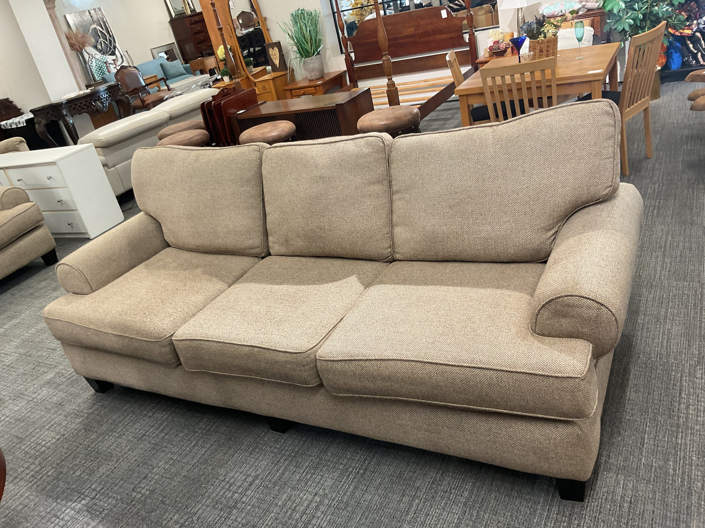 Beige 3 Seat Sofa