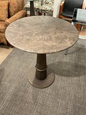 Round Stone Bistro Top Pedestal Table