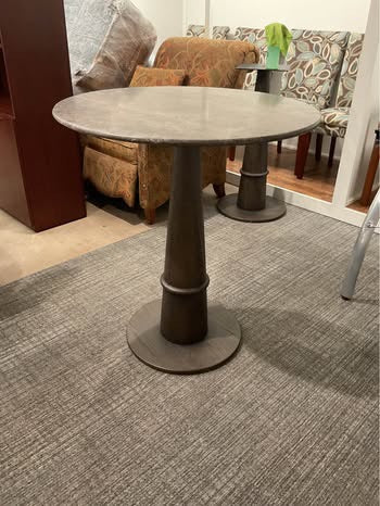 Round Stone Bistro Top Pedestal Table